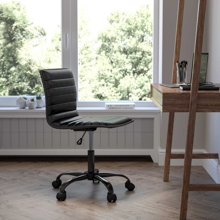 Flash Furniture Low Back Designer Armless Black Swivel Task Chair DS-512B-BK-BK-GG